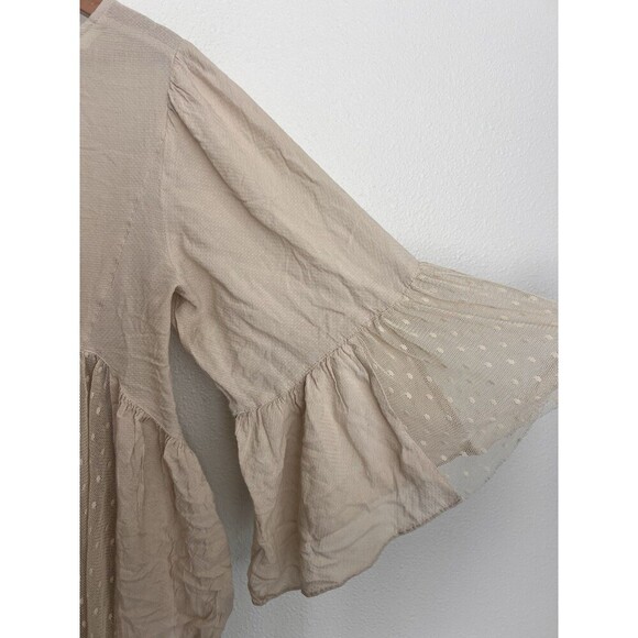 Free People Emotion Bell Sleeve Lace Blouse Peasant Top Fairy Cottage Coquette - Picture 5 of 8